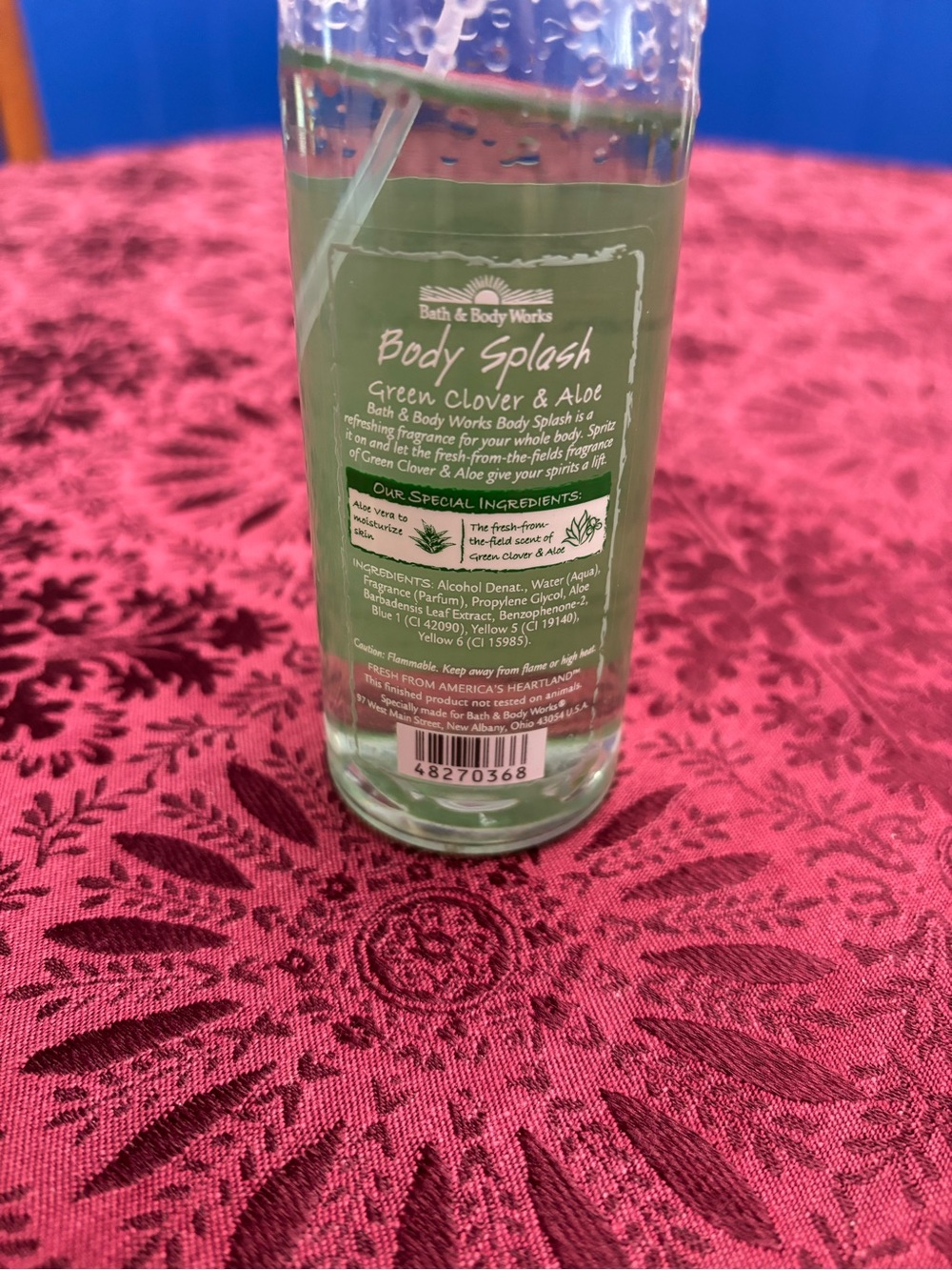 Bath & Body Works Green Clover & Aloe Body Splash - Light Green Bottle - Picture 3 of 6